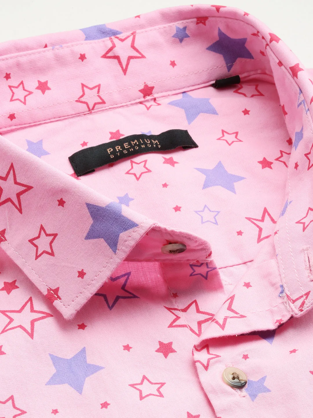Men Pink Printed Casual Shirt