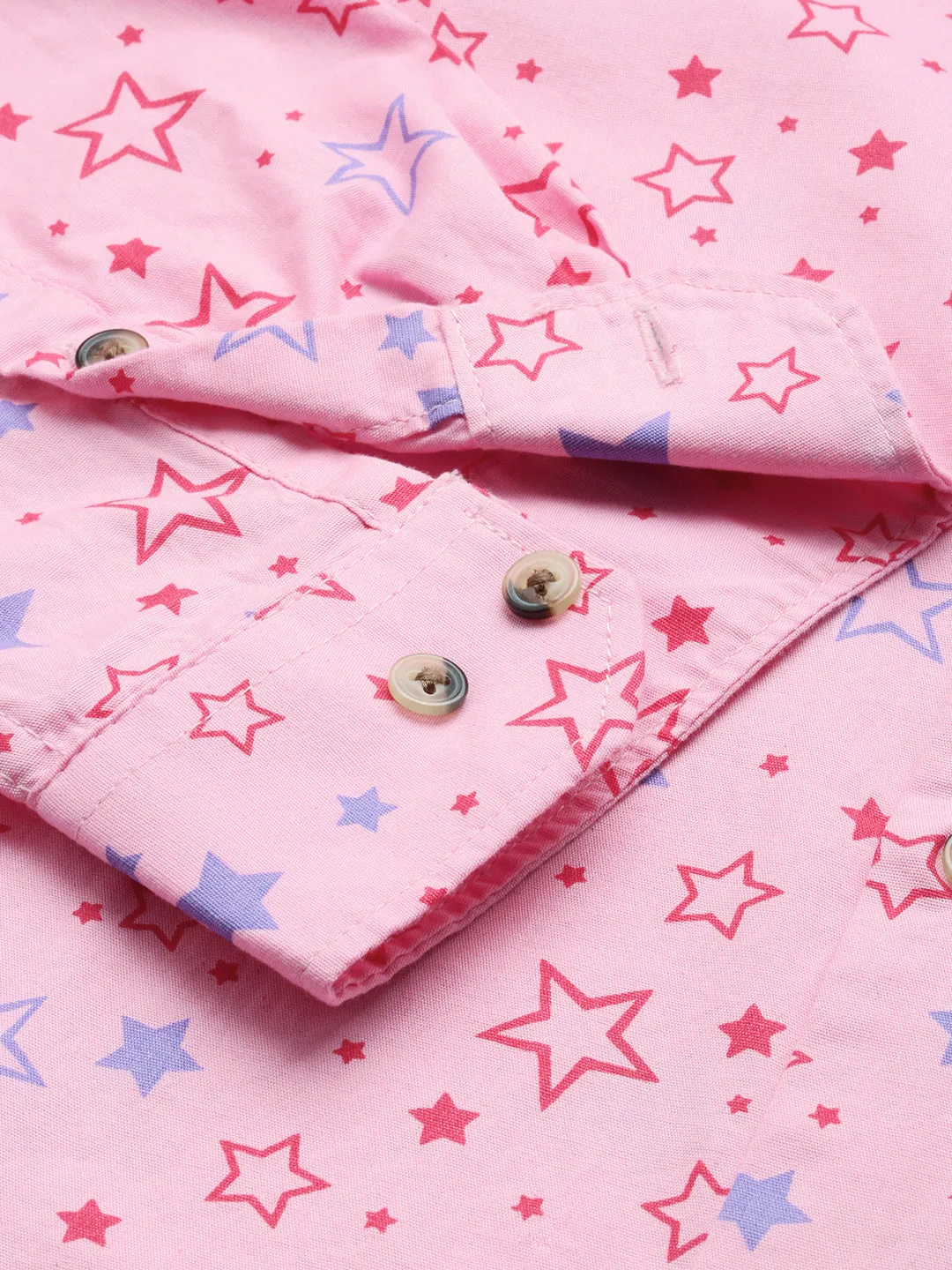 Men Pink Printed Casual Shirt