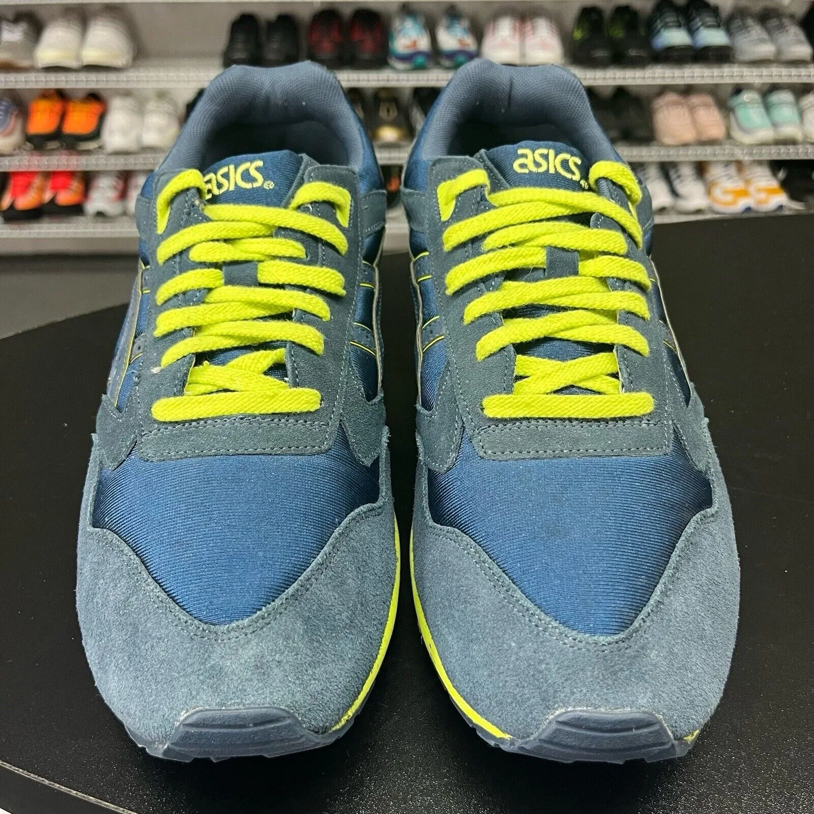 Men's ASICS GEL SAGA Blue / Green Running Shoes | Size 13 | H137k