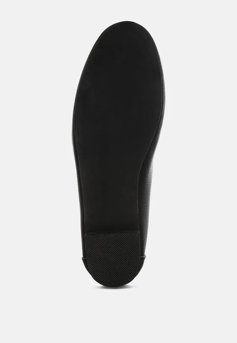 Modaha Horsebit & Studs Embellished Real Leather Loafers