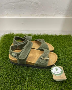 NATURAL WORLD KIDS DOUBLE STRAP SANDALS Khaki