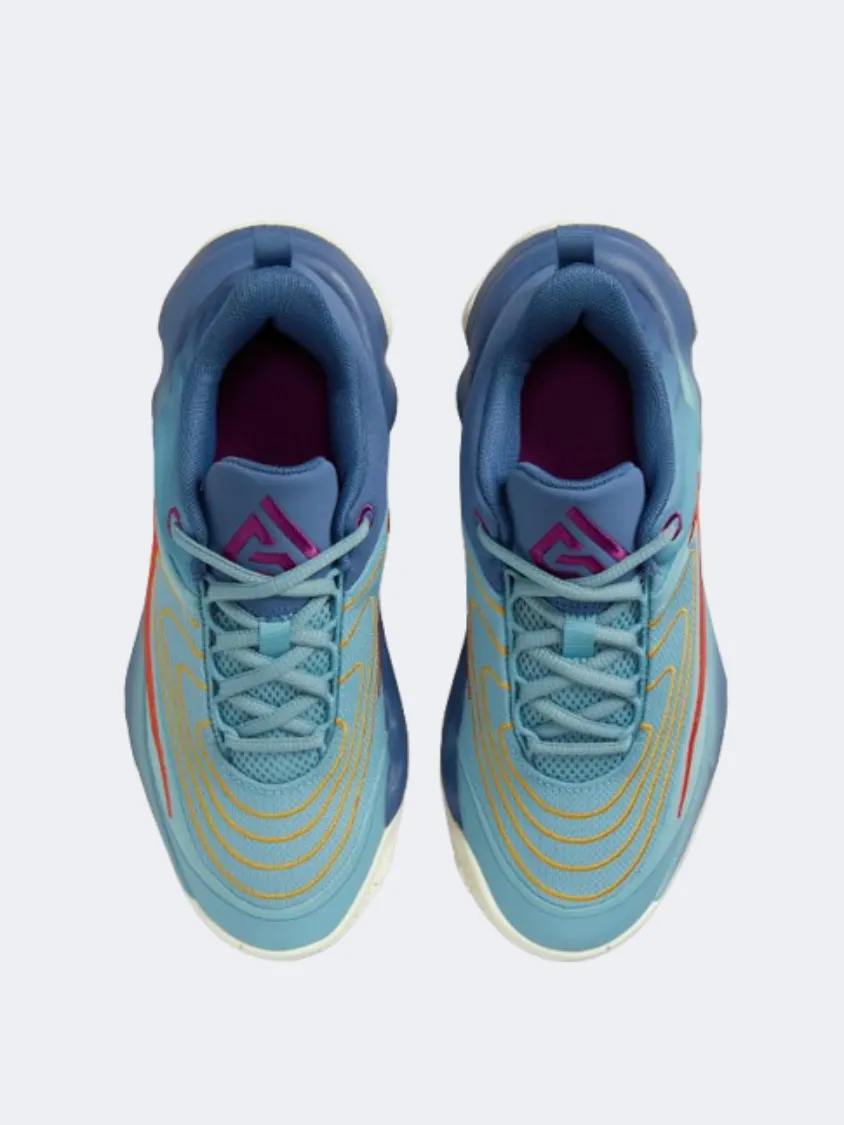 Nike Giannis Immortality 4 Gs-Boys Basketball Shoes Turquoise/Navy/Gold