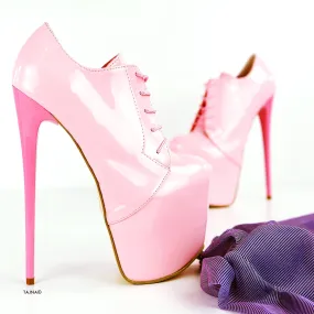 Oxford Light Pink Gloss Ankle Booties