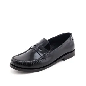 Saint Laurent Black Le Loafer Glossed Leather Loafers Size US 8.5 | EU 38.5