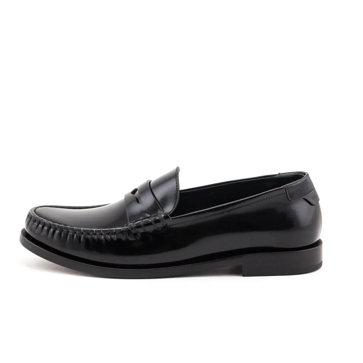 Saint Laurent Black Le Loafer Glossed Leather Loafers Size US 8.5 | EU 38.5