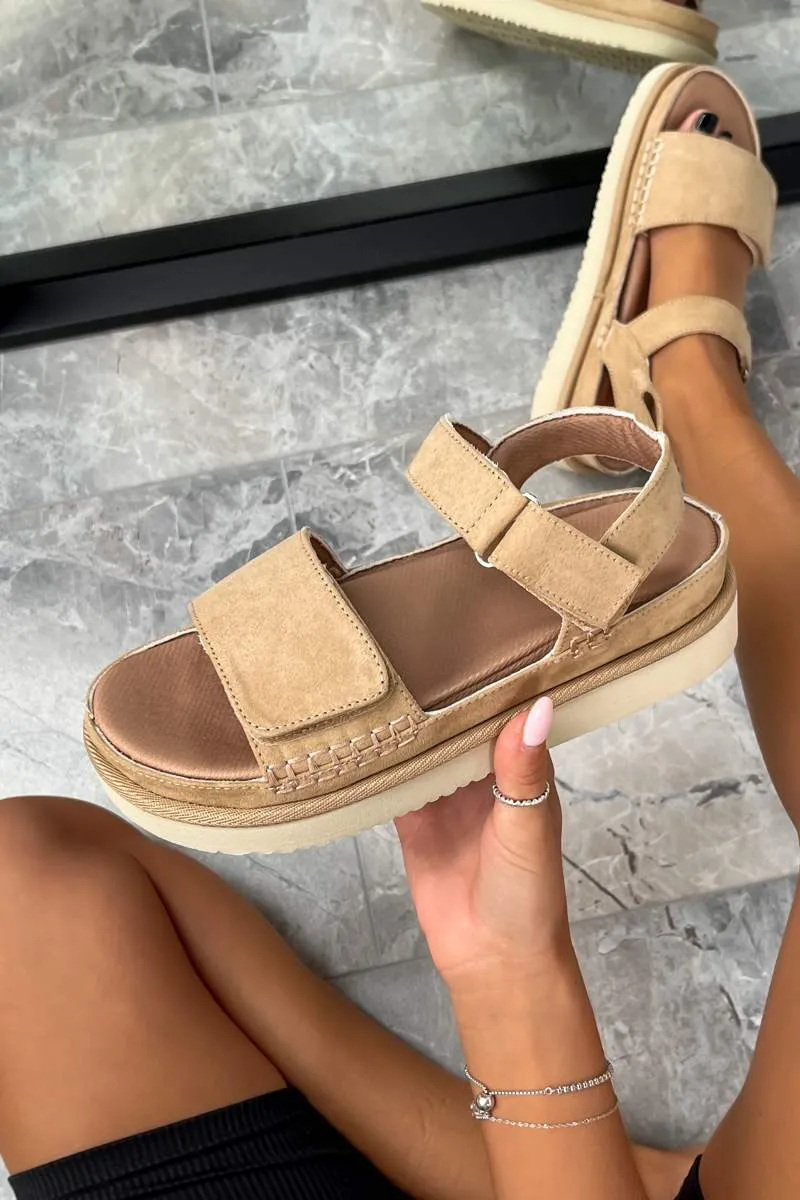 SAY SO Chunky Flatform Sandals - Sand