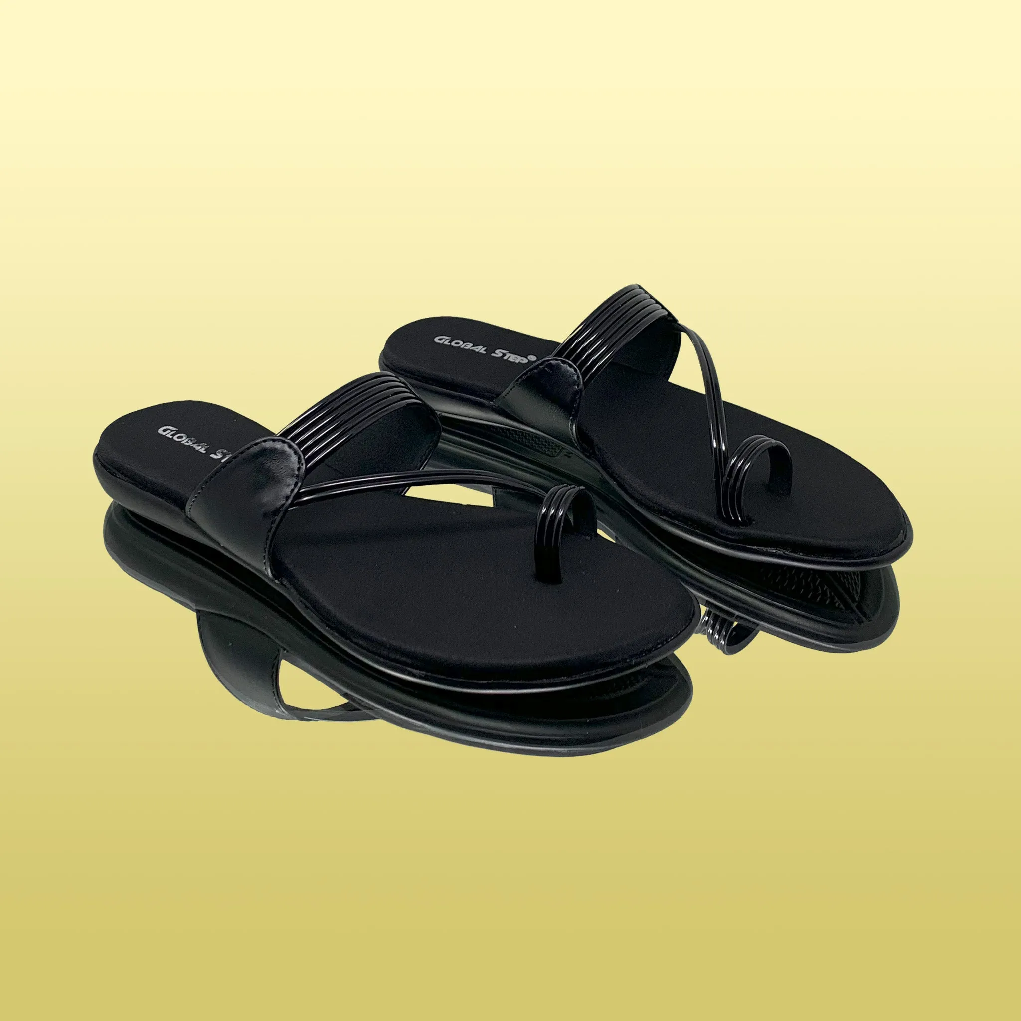 Sleek Black Slip-On Sandals