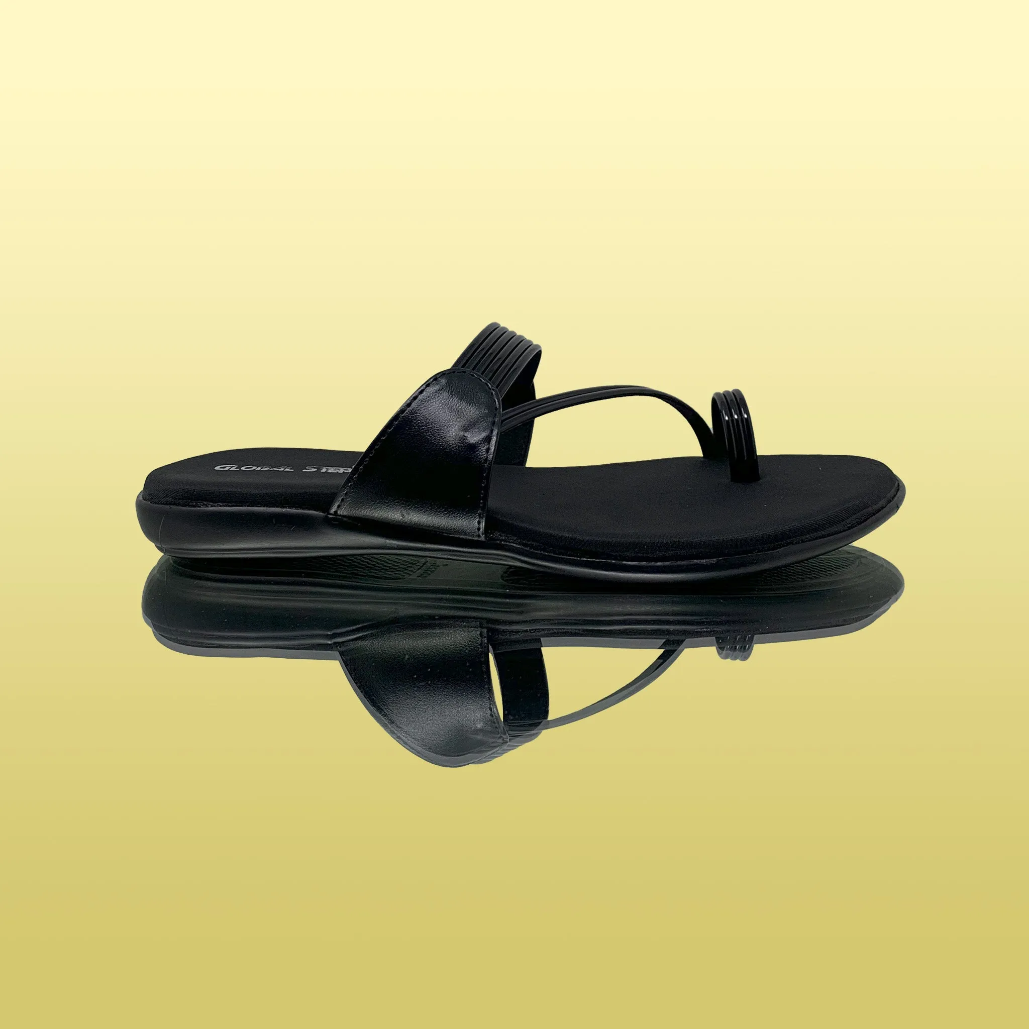 Sleek Black Slip-On Sandals