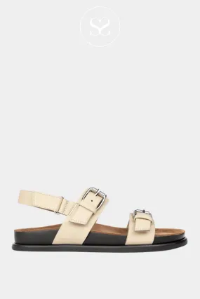 VAGABOND EFFIE 201 OFF WHITE LEATHER FLAT SANDALS