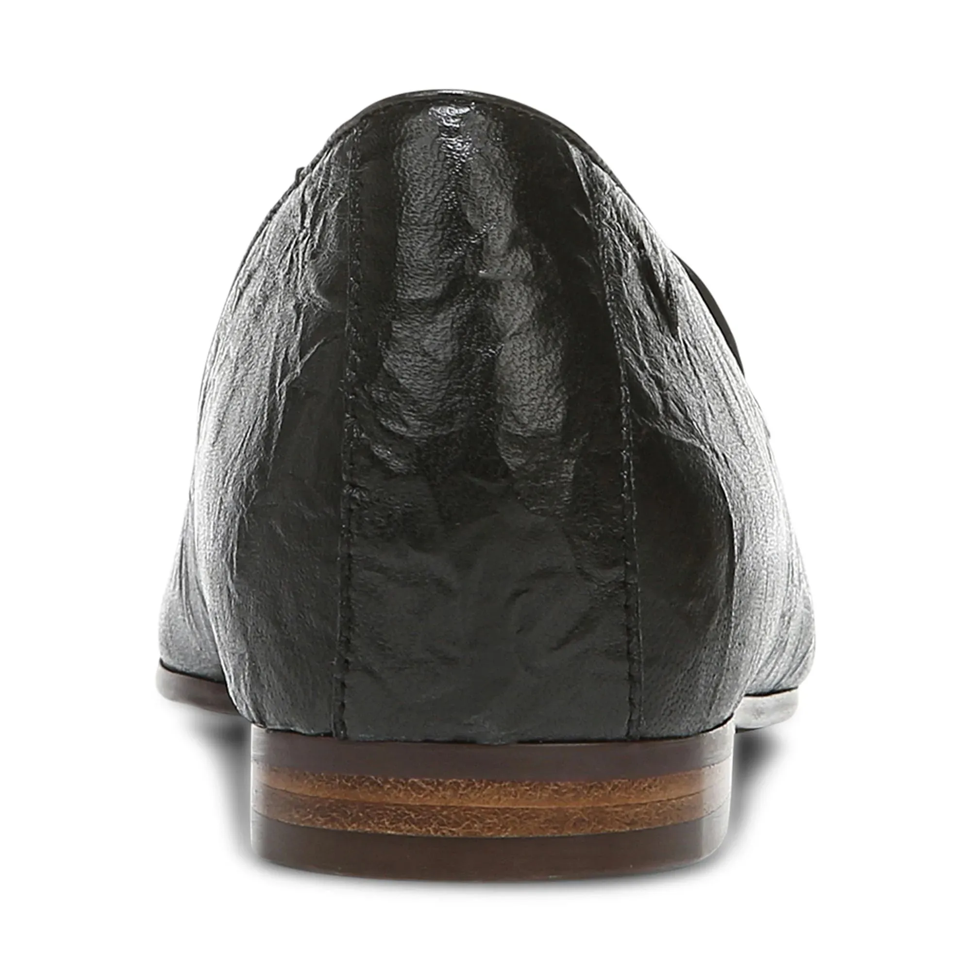 WILLA SLIP ON FLAT BLACK LEATHER