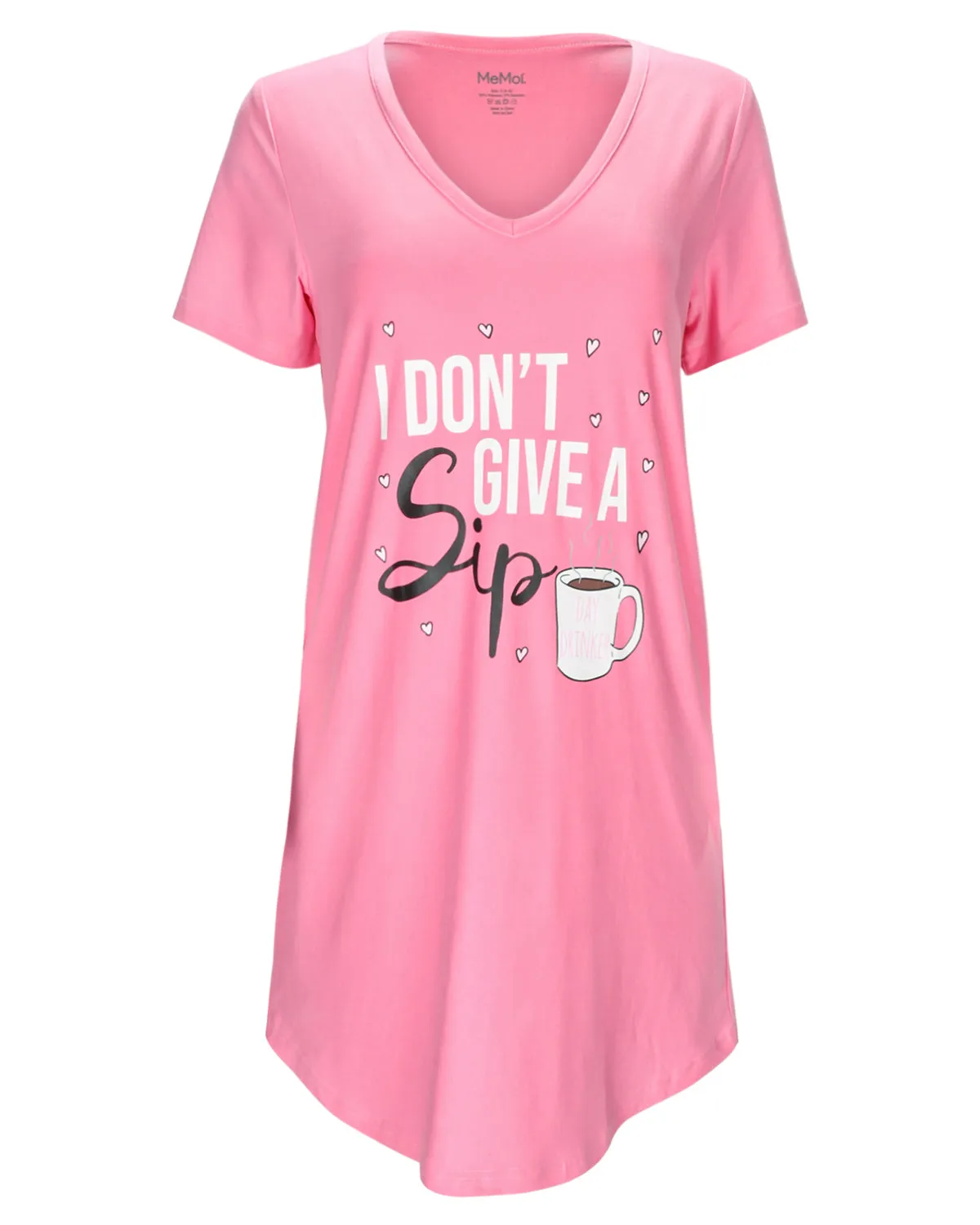 Women's I Don't Give A Sip V-Neck Sleepshirt