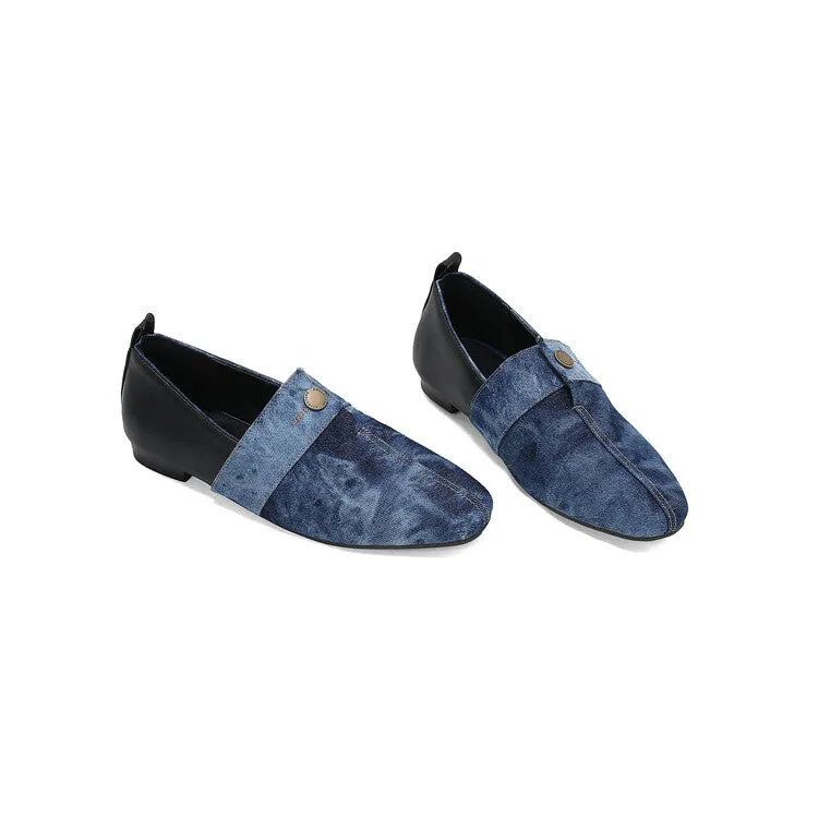 Women's Patchwork Round Toe Flat Loafers